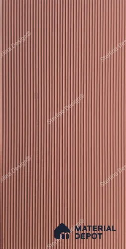 Red Plain Colour Louver 259 STER (259) 8 ft x 4 ft MDF Panel - 12 mm | Suitable for Feature Wall, TV Unit & Living Room | Width is Subjected to 5% Variation
