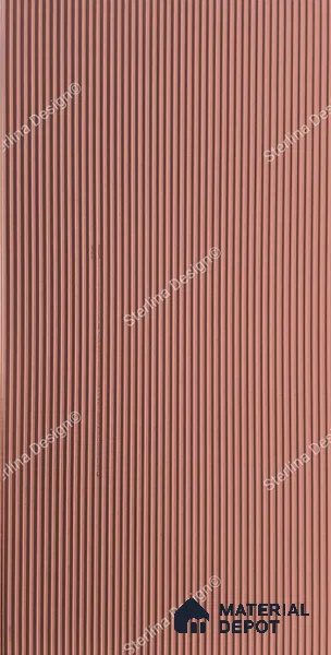 Red Plain Colour Louver 259 STER (259) 8 ft x 4 ft MDF Panel - 12 mm | Suitable for Feature Wall, TV Unit & Living Room | Width is Subjected to 5% Variation