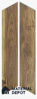 Wood Floor Tile TL 12549 Chevron Jacobean 3 ft x 6 inch Matte Finish Vitrified Tile - 9 mm 
