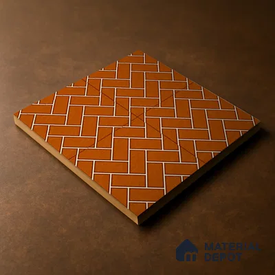 Parking Floor Tile TL 00420 Geometric Brown 16 x 16 inch Vitrified Anti Skid Matte Finish Heavy Duty Tile - 12 mm | Suitable For Balcony, Terrace, Pathways | Pattern Alignment May Vary | 2-3 mm Spacer is Mandatory