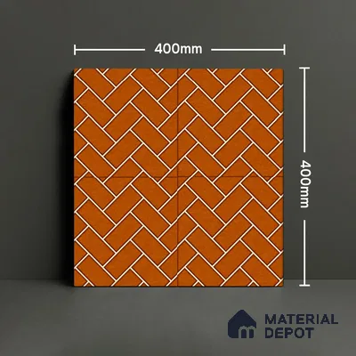 Parking Floor Tile TL 00420 Geometric Brown 16 x 16 inch Vitrified Anti Skid Matte Finish Heavy Duty Tile - 12 mm | Suitable For Balcony, Terrace, Pathways | Pattern Alignment May Vary | 2-3 mm Spacer is Mandatory