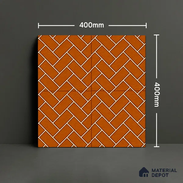 Parking Floor Tile TL 00420 Geometric Brown 16 x 16 inch Vitrified Anti Skid Matte Finish Heavy Duty Tile - 12 mm | Suitable For Balcony, Terrace, Pathways | Pattern Alignment May Vary | 2-3 mm Spacer is Mandatory