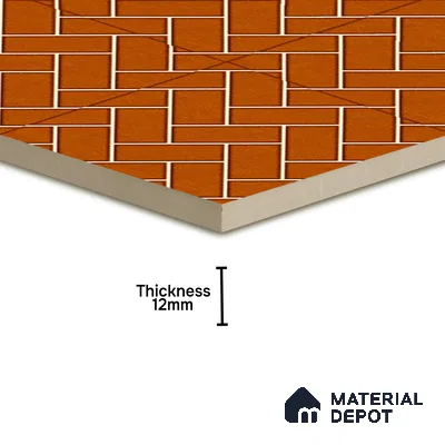 Parking Floor Tile TL 00420 Geometric Brown 16 x 16 inch Vitrified Anti Skid Matte Finish Heavy Duty Tile - 12 mm | Suitable For Balcony, Terrace, Pathways | Pattern Alignment May Vary | 2-3 mm Spacer is Mandatory