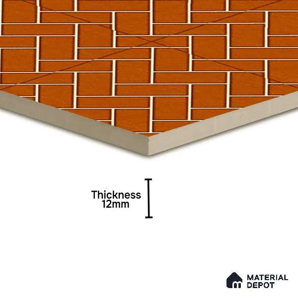 Parking Floor Tile TL 00420 Geometric Brown 16 x 16 inch Vitrified Anti Skid Matte Finish Heavy Duty Tile - 12 mm | Suitable For Balcony, Terrace, Pathways | Pattern Alignment May Vary | 2-3 mm Spacer is Mandatory