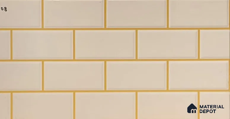 Faux Subway Wall Tile TL 05293 C Splendore Linea Amber 2 ft x 1 ft Ceramic Glossy Finish - 9 mm | Suitable for Kitchen, Bathroom & Balcony Walls | Please Expect a Slight Variation of Pattern
