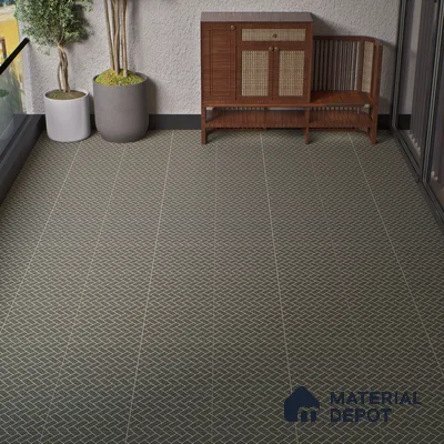 Parking Floor Tile TL 00421 Geometric Black 16 x 16 inch Vitrified Anti Skid Matte Finish Heavy Duty Tile - 12 mm | Suitable For Balcony, Terrace, Pathways | Pattern Alignment May Vary | 2-3 mm Spacer is Mandatory