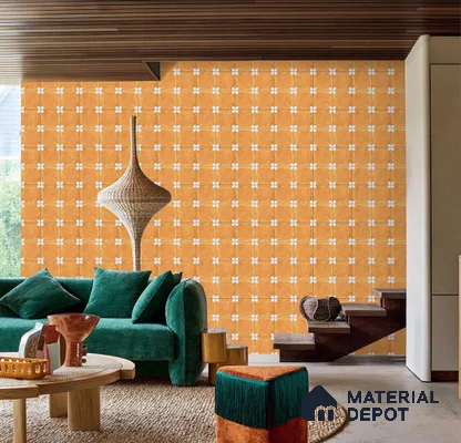 TL 04354 B Athangudi Yellow Moroccan Look Matte Finish 300 x 300 mm Ceramic  Tile - 9 mm | Please Expect a Slight Variation of Pattern