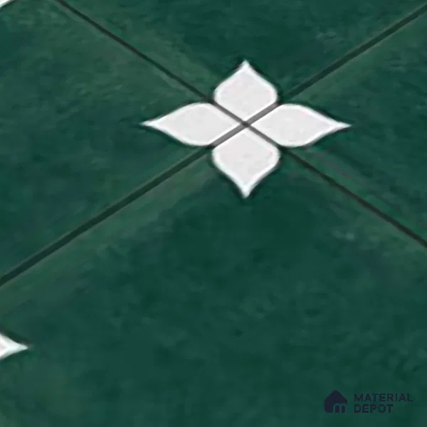 Moroccan Floor & Wall Tile TL 04354 Athangudi Green Matte Finish 1 ft x 1 ft Ceramic Tile - 9 mm | Suitable For Kitchen, Bathroom, Dining Area | Please Expect a Slight Variation of Pattern