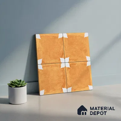 TL 04354 B Athangudi Yellow Moroccan Look Matte Finish 300 x 300 mm Ceramic  Tile - 9 mm | Please Expect a Slight Variation of Pattern