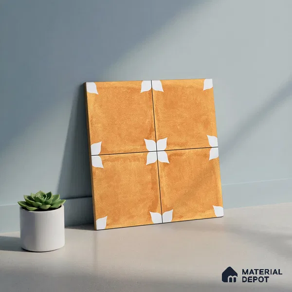 TL 04354 B Athangudi Yellow Moroccan Look Matte Finish 300 x 300 mm Ceramic  Tile - 9 mm | Please Expect a Slight Variation of Pattern