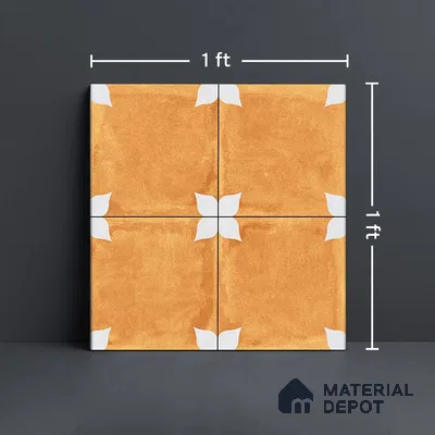 TL 04354 B Athangudi Yellow Moroccan Look Matte Finish 300 x 300 mm Ceramic  Tile - 9 mm | Please Expect a Slight Variation of Pattern