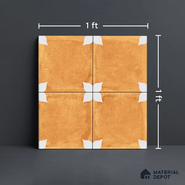 TL 04354 B Athangudi Yellow Moroccan Look Matte Finish 300 x 300 mm Ceramic  Tile - 9 mm | Please Expect a Slight Variation of Pattern