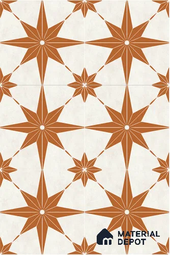 Moroccan Wall & Floor Tile TL 04357 C Choco Earth Brown Matte Finish 1 ft x 1 ft Ceramic Tile - 9 mm | Suitable For Kitchen, Bathroom, Dining Area