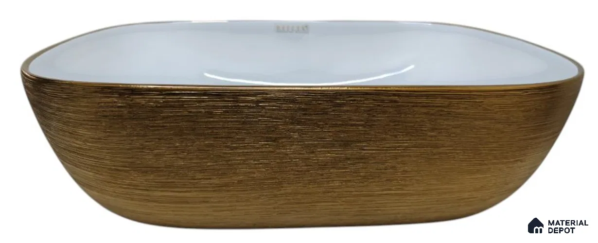 Veyora Sink BS 00127 Brushed Bronze 330 x 457 x 135 mm Rectangular Ceramic Glossy Finish Designer Basin - 135 mm | Suitable For Bathroom, Vanity & Utility Areas