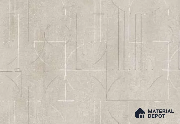 333117 | Light Greige Pale Line Fretwork Non Woven Patterned Wallpaper - 10 Meter x 21 Inches, 57.41 Sq. Ft. (Min. 15% Wastage)