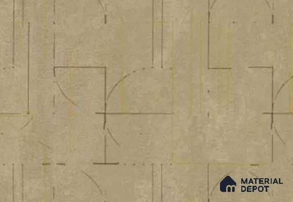 333120 | Gold Beige Fine Fretwork Non Woven Patterned Wallpaper - 10 Meter x 21 Inches, 57.41 Sq. Ft. (Min. 15% Wastage)
