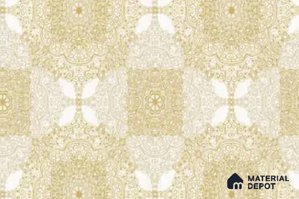 333140 | Gold & Cream Kaleidoscope Medallion Non Woven Patterned Wallpaper - 10 Meter x 21 Inches, 57.41 Sq. Ft. (Min. 15% Wastage)