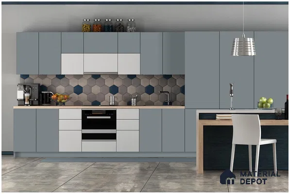 Grey Solid Colors Look 3551 SUD 8 ft x 4 ft Suede Finish Decorative Laminate - 1 mm | Suitable for Living Room, Kitchen, Office