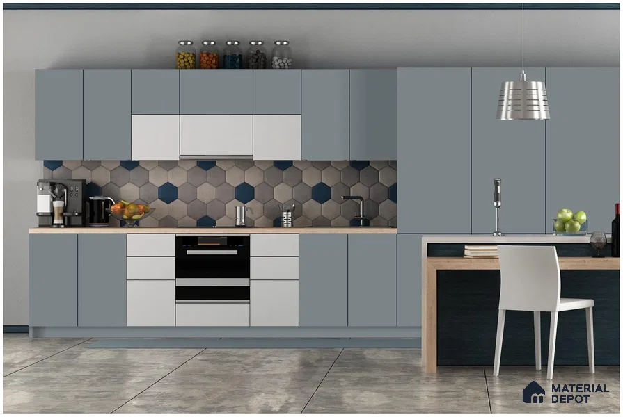 Grey Solid Colors Look 3551 SUD 8 ft x 4 ft Suede Finish Decorative Laminate - 1 mm | Suitable for Living Room, Kitchen, Office