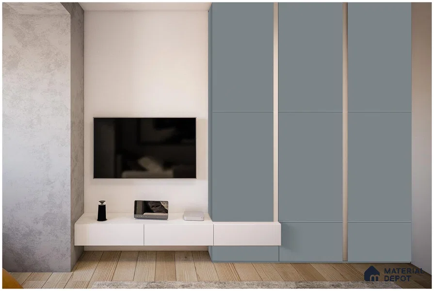 Grey Solid Colors Look 3551 SUD 8 ft x 4 ft Suede Finish Decorative Laminate - 1 mm | Suitable for Living Room, Kitchen, Office