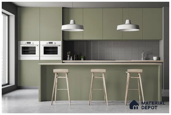 Grey Solid Colors Look 3561 NGL 8 ft x 4 ft High Gloss Finish Decorative Laminate - 1 mm | Suitable for Living Room, Kitchen, Office