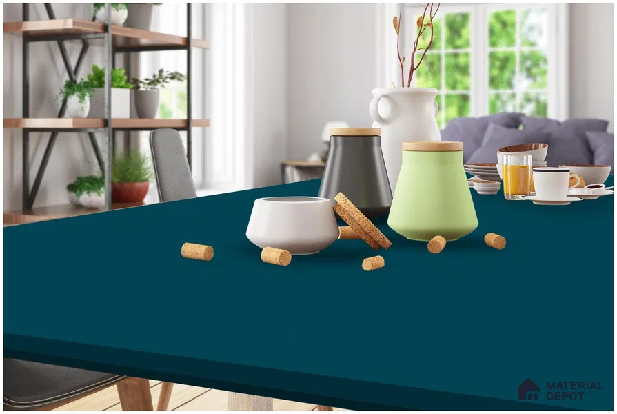 Blue Solid Colors Look 3569 SUD 8 ft x 4 ft Suede Finish Decorative Laminate - 1 mm | Suitable for Living Room, Kitchen, Office