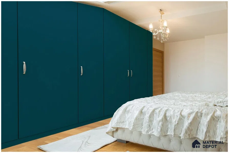 Blue Solid Colors Look 3569 SUD 8 ft x 4 ft Suede Finish Decorative Laminate - 1 mm | Suitable for Living Room, Kitchen, Office