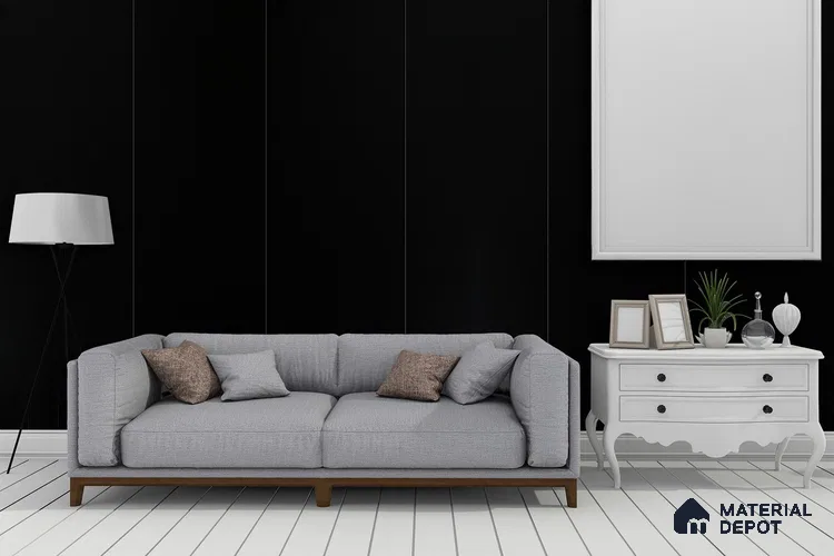 Black Solid Colors Look 3646 SUD 8 ft x 4 ft Suede Finish Decorative Laminate - 1 mm | Suitable for Living Room, Kitchen, Office