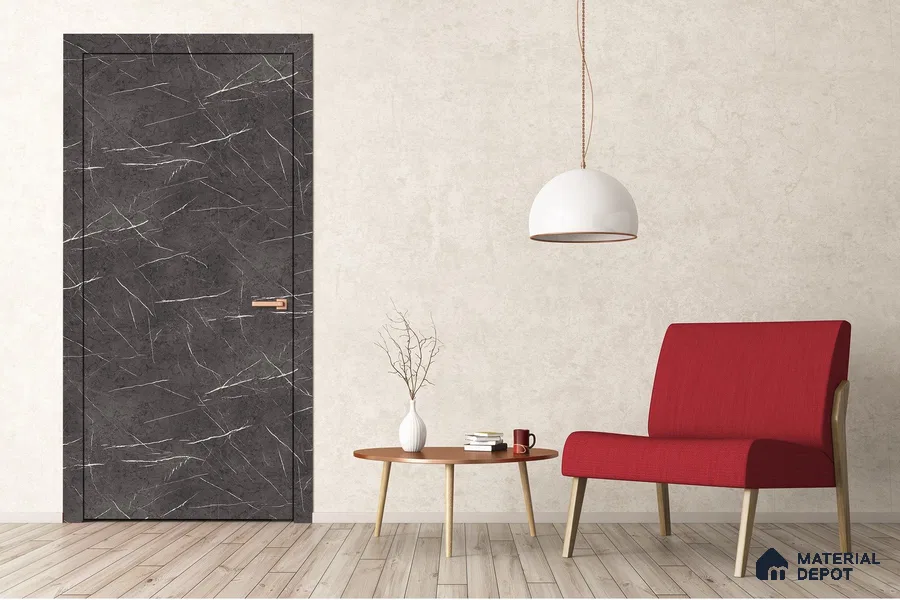 Grey Marble Look 3744 SMR 8 ft x 4 ft High Gloss Finish Decorative Laminate - 1 mm | Suitable for TV Unit, Wardrobe, Kitchen Cabinets