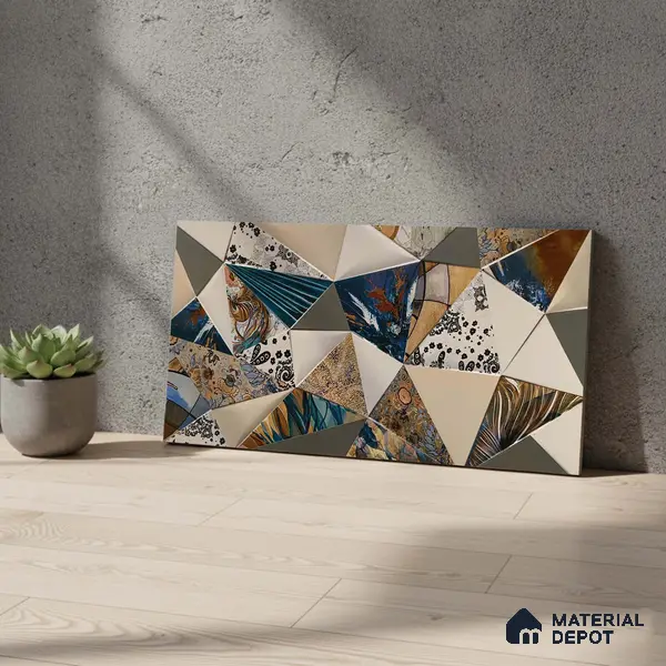 3D Wall Tile TL 05289 B Splendore Trina Illusions Highlighter 2 ft x 1 ft Ceramic Matte Finish - 9 mm | Suitable for Kitchen, Bathroom & Balcony Walls