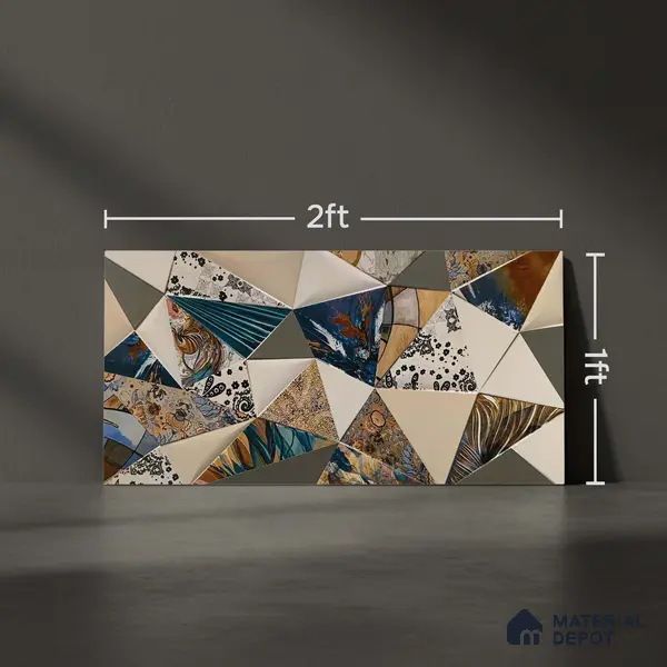 3D Wall Tile TL 05289 B Splendore Trina Illusions Highlighter 2 ft x 1 ft Ceramic Matte Finish - 9 mm | Suitable for Kitchen, Bathroom & Balcony Walls