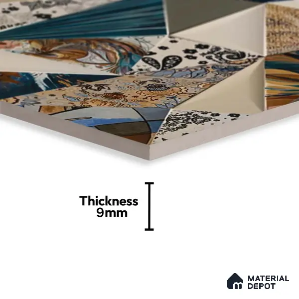 3D Wall Tile TL 05289 B Splendore Trina Illusions Highlighter 2 ft x 1 ft Ceramic Matte Finish - 9 mm | Suitable for Kitchen, Bathroom & Balcony Walls