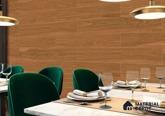 Wood Floor & Wall Tile TL 07507 4 ft x 0.65 ft Vitrified Matte Finish - 9 mm | 2-3 mm Spacer is Mandatory