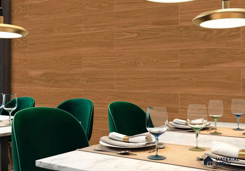 Wood Floor & Wall Tile TL 07507 4 ft x 0.65 ft Vitrified Matte Finish - 9 mm | 2-3 mm Spacer is Mandatory
