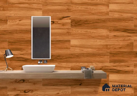 Wood Floor & Wall Tile TL 07505 4 ft x 0.65 ft Vitrified Matte Finish - 9 mm | 2-3 mm Spacer is Mandatory (Sample)
