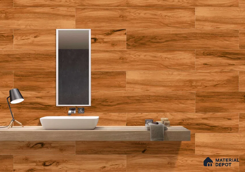 Wood Floor & Wall Tile TL 07505 4 ft x 0.65 ft Vitrified Matte Finish - 9 mm | 2-3 mm Spacer is Mandatory (Sample)