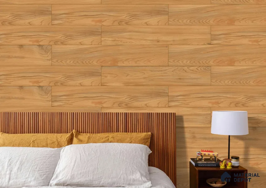 Wood Floor & Wall Tile TL 07512 4 ft x 0.65 ft Vitrified Matte Finish - 9 mm | 2-3 mm Spacer is Mandatory