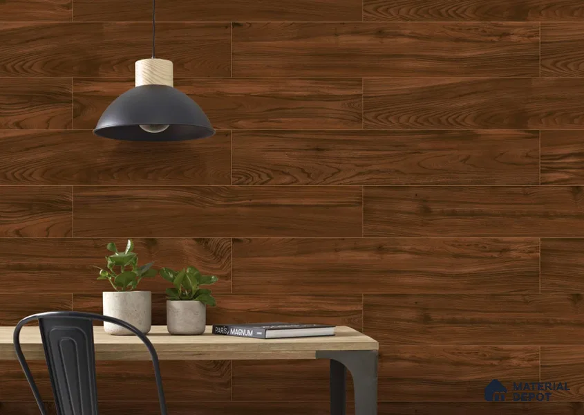 Wood Floor & Wall Tile TL 07512 B 4 ft x 0.65 ft Vitrified Matte Finish - 9 mm | 2-3 mm Spacer is Mandatory (Sample)