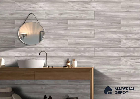 Wood Floor & Wall Tile TL 07504 4 ft x 0.65 ft Vitrified Matte Finish - 9 mm | 2-3 mm Spacer is Mandatory