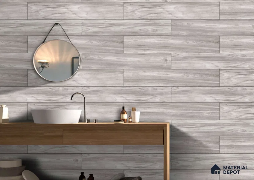 Wood Floor & Wall Tile TL 07504 4 ft x 0.65 ft Vitrified Matte Finish - 9 mm | 2-3 mm Spacer is Mandatory
