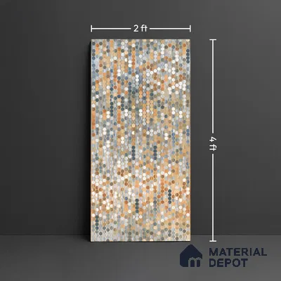 Mosaic Wall Tile TL 09190 Mirac Beige 4 ft x 2 ft Dazzle Finish Vitrified Tile - 9 mm | 1 Random Design | Suitable For Living Room, Bedroom, Dining Area