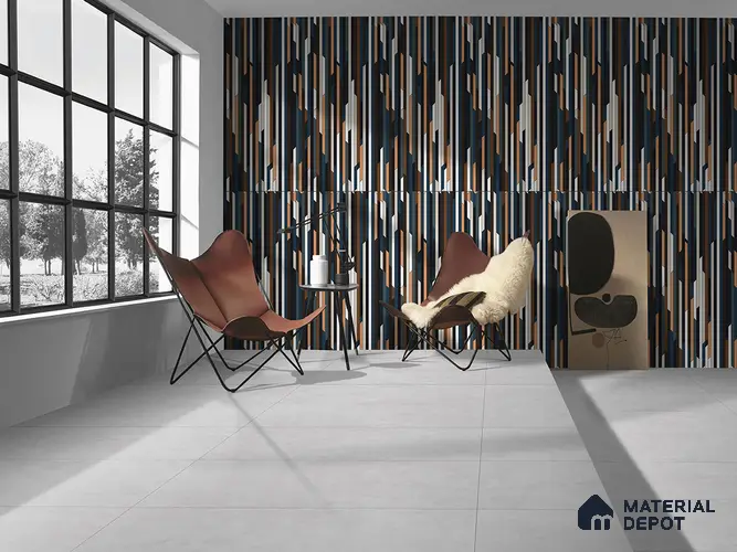 Patterned Wall Tile TL 09192 Oregon Flint 4 ft x 2 ft Dazzle Finish Vitrified Tile - 9 mm | 1 Random Design | Suitable For Living Room, Bedroom, Dining Area