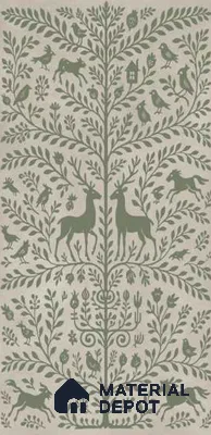 Handmade Third Fired Wall Tile TL 13342 Forest Folk Olive 4 ft x 2 ft Matte Finish Fullbody Vitrified Tile - 9 mm | Suitable For Living Room, Bedroom, Dining Area