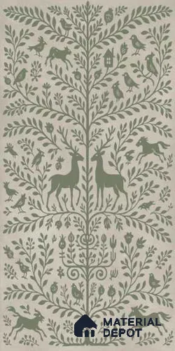 Handmade Third Fired Wall Tile TL 13342 C Forest Folk Mid Night Blue 4 ft x 2 ft Matte Finish Fullbody Vitrified Tile - 9 mm | Suitable For Living Room, Bedroom, Dining Area