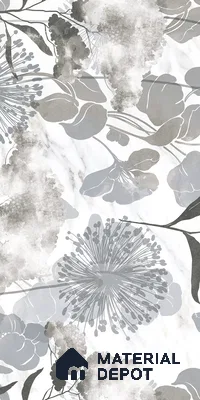 Floral Wall Tile TL 09269 Alabaster White Decore 4 ft x 2 ft Fusion Finish Vitrified Tile - 9 mm | 1 Random Design | Suitable for Bathroom, Accent/Feature Wall, Dining Area