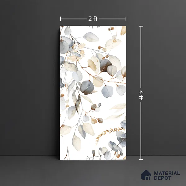 Floral Wall Tile TL 09272 Satuario Brasiliano Decore 4 ft x 2 ft Fusion Finish Vitrified Tile - 9 mm | 1 Random Design | Suitable for Bathroom, Accent/Feature Wall, Foyer