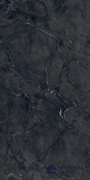 Marble Floor & Wall Tile TL 09282 Coloso Nero 4 ft x 2 ft Fusion Finish Vitrified Tile - 9 mm | 5 Random Design | Suitable For Living Room, Bedroom, Dining Area
