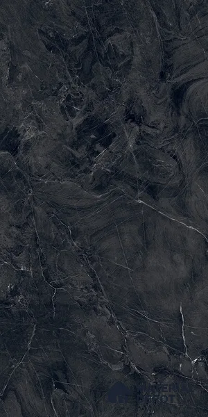 Marble Floor & Wall Tile TL 09282 Coloso Nero 4 ft x 2 ft Fusion Finish Vitrified Tile - 9 mm | 5 Random Design | Suitable For Living Room, Bedroom, Dining Area
