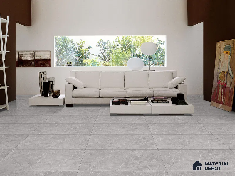 Marble Floor & Wall Tile TL 09280 Coloso Gris 4 ft x 2 ft Fusion Finish Vitrified Tile - 9 mm | 5 Random Design | Suitable For Living Room, Bedroom, Dining Area