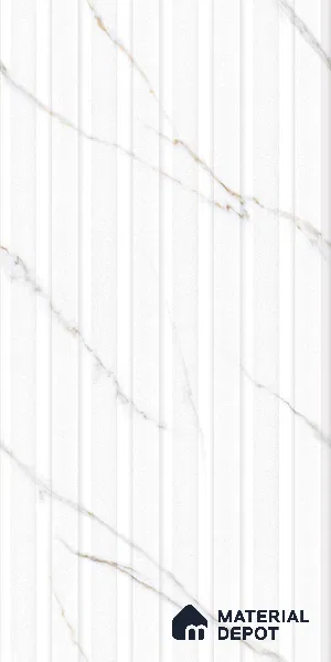 Marble Floor & Wall Tile TL 09258 Zion White Glit Wave 4 ft x 2 ft Fusion Finish Vitrified Tile - 9 mm | 8 Random Design | Suitable For Living Room, Bedroom, Dining Area